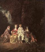 Jean-Antoine Watteau Pierrot Content oil painting on canvas